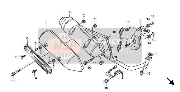 Honda SH150S 2011 EXHAUST MUFFLER for a 2011 Honda SH150S